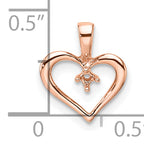 10k Rose Gold Heart Pendant Mounting (No Stone Included)