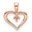 10k Rose Gold Heart Pendant Mounting (No Stone Included)