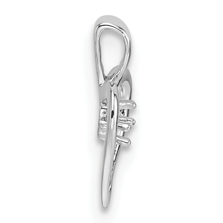 10k White Gold Heart Pendant Mounting (No Stone Included)