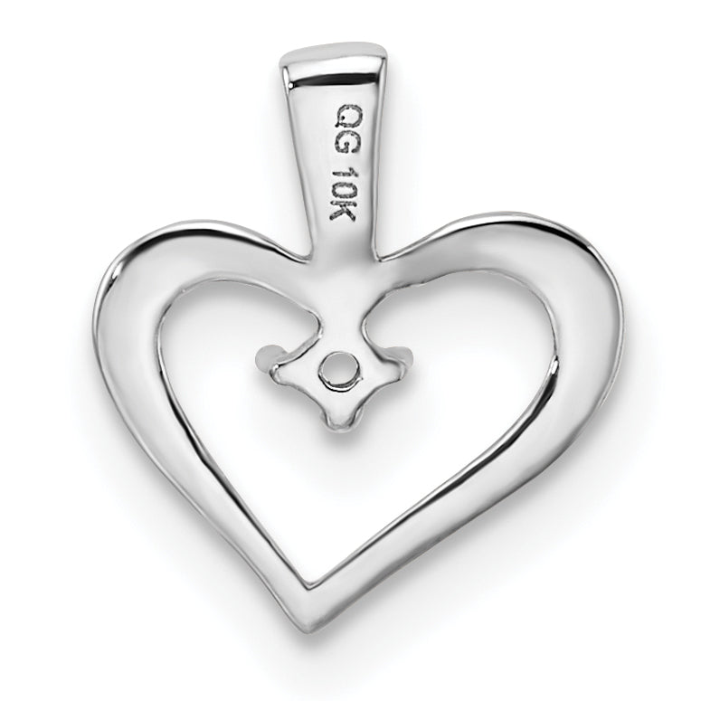 10k White Gold Heart Pendant Mounting (No Stone Included)