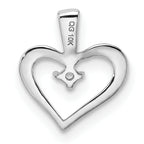 10k White Gold Heart Pendant Mounting (No Stone Included)