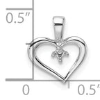 10k White Gold Heart Pendant Mounting (No Stone Included)