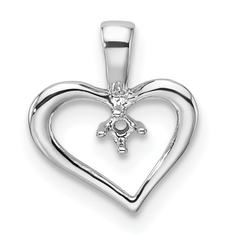 10k White Gold Heart Pendant Mounting (No Stone Included) Main image