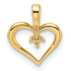 10k Heart Pendant Mounting (No Stone Included)