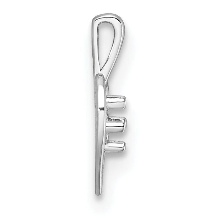 14k White Gold Heart Pendant Mounting (No Stone Included)
