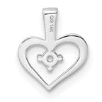 14k White Gold Heart Pendant Mounting (No Stone Included)