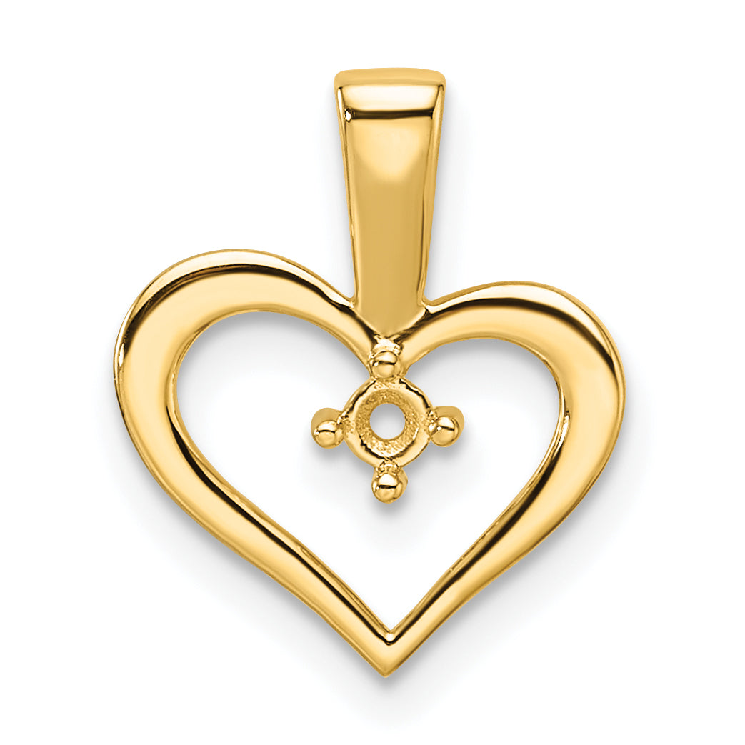 14k Heart Pendant .05ct. Mounting Main image