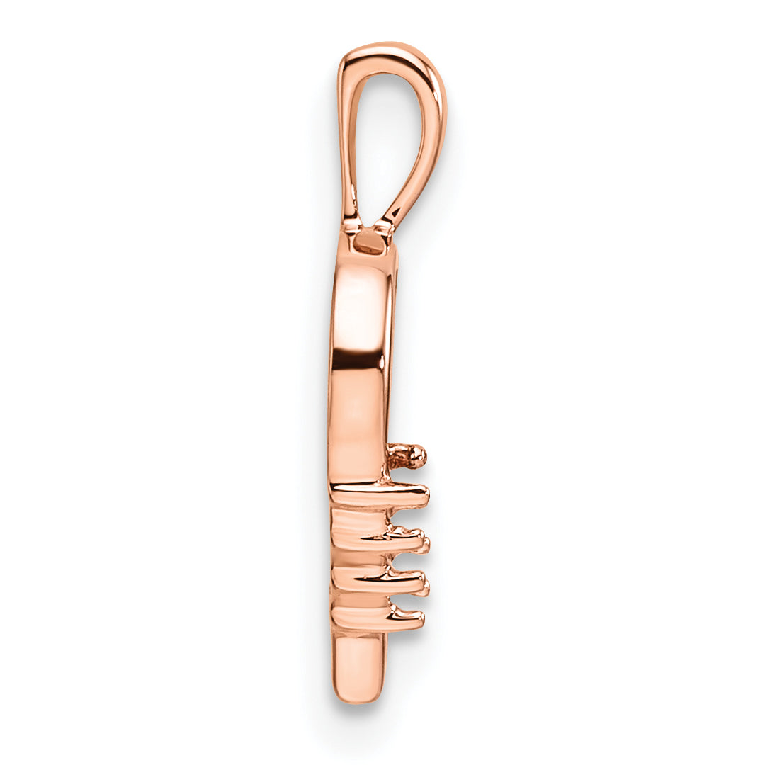 14k Rose Gold Heart Pendant Mounting (No Stone Included)