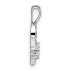 14k White Gold Heart Pendant Mounting (No Stone Included)
