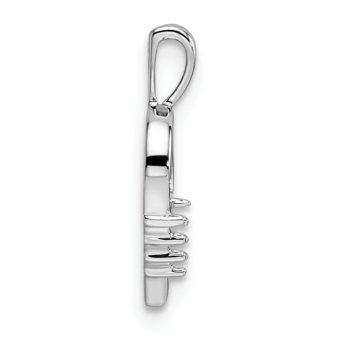 14k White Gold Heart Pendant Mounting (No Stone Included)