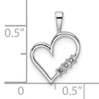 14k White Gold Heart Pendant Mounting (No Stone Included)