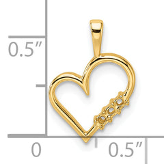 14k Heart Pendant Mounting (No Stone Included)