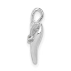 14k White Gold .01 carat AA Diamond Heart Pendant