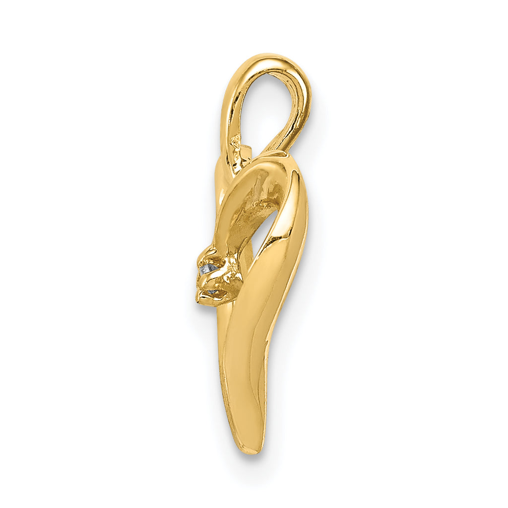14k .01 carat AA Diamond Heart Pendant