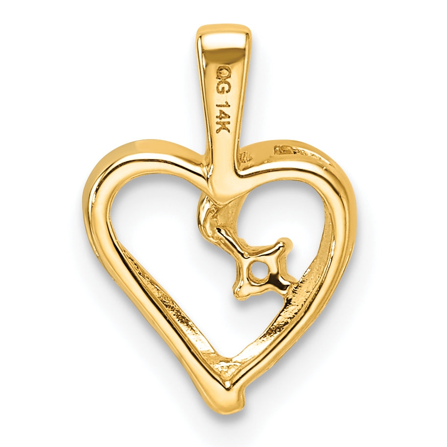 14k Heart Pendant Mounting (No Stone Included)
