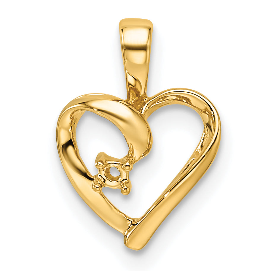 14k Heart Pendant Mounting (No Stone Included) Main image