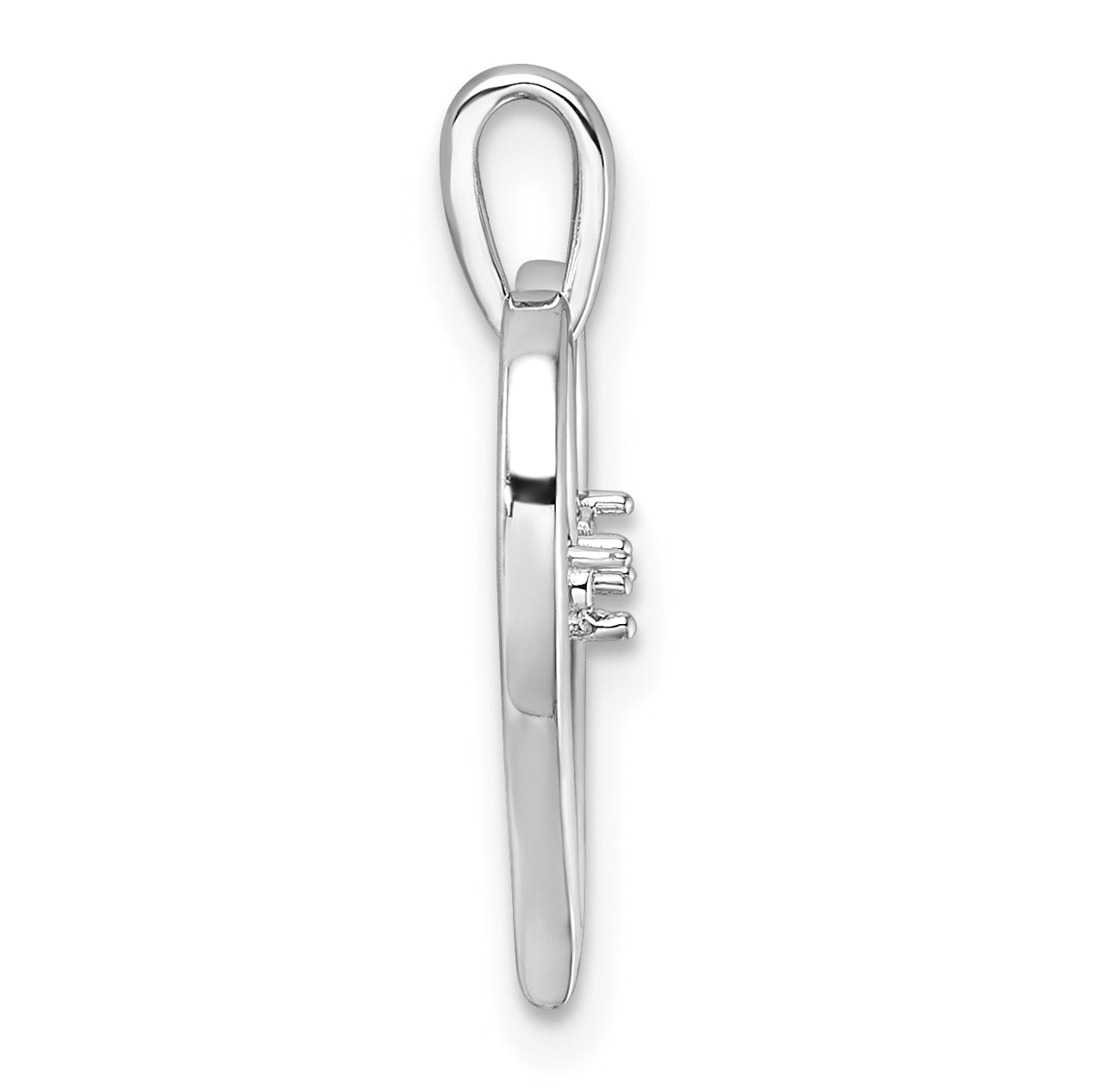14k White Gold Heart Pendant Mounting (No Stone Included)