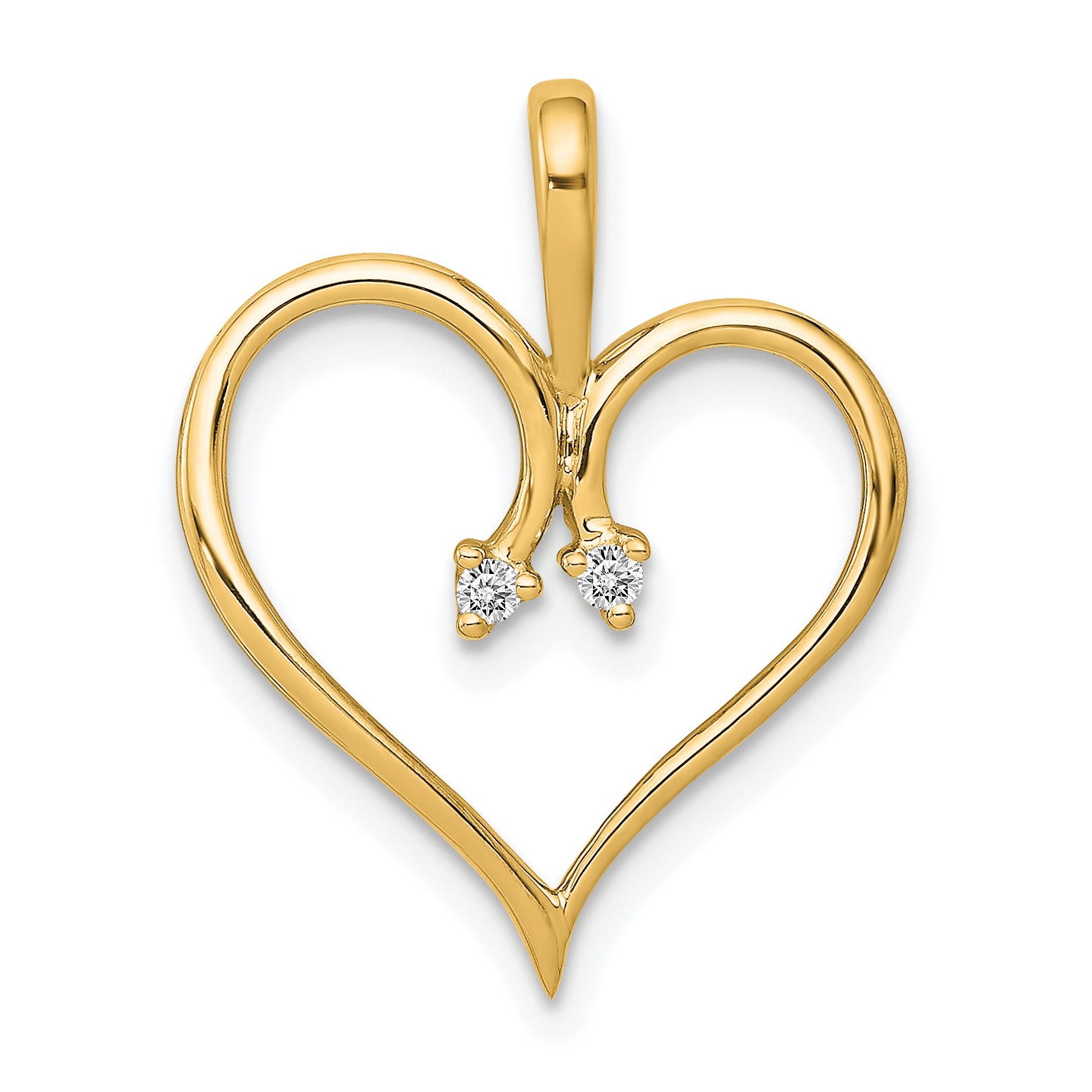14k .02 carat AA Diamond Heart Pendant Main image
