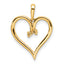 14k Heart Pendant Mounting (No Stone Included)