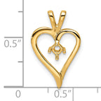 14k Heart Pendant Mounting (No Stone Included)