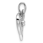 14k White Gold Heart Pendant Mounting (No Stone Included)