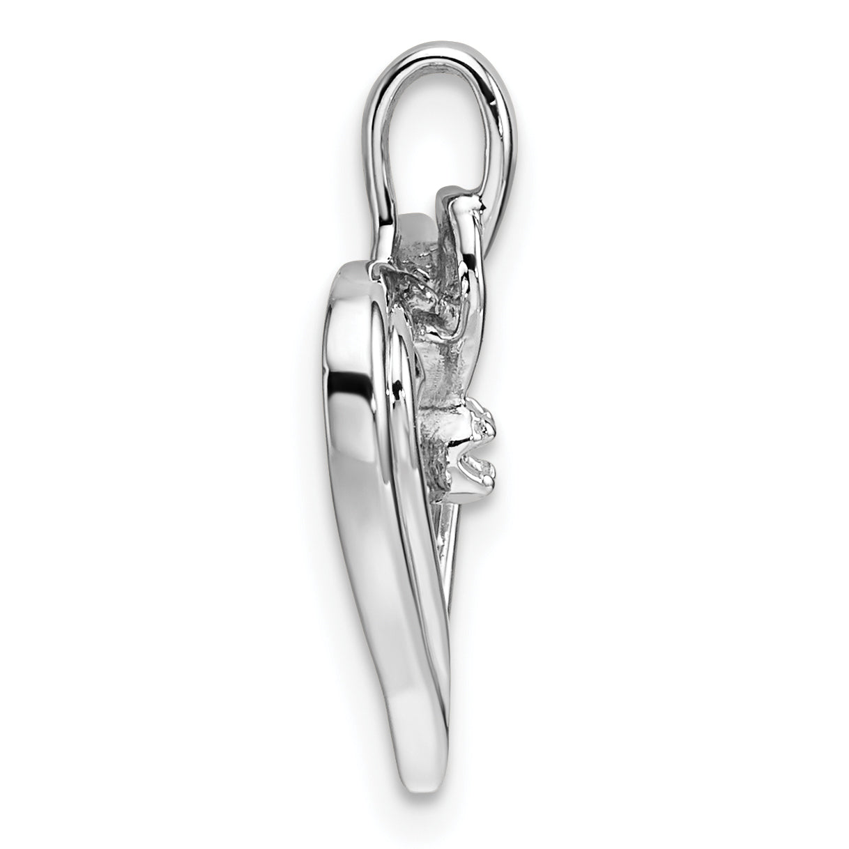 14k White Gold Heart Pendant Mounting (No Stone Included)
