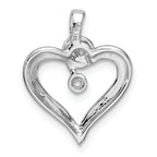 14k White Gold Heart Pendant Mounting (No Stone Included)