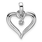 14k White Gold Heart Pendant Mounting (No Stone Included)