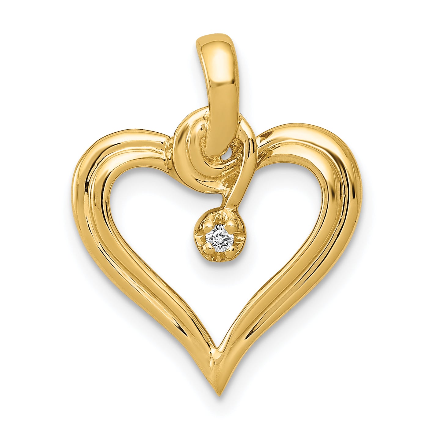 14k .01 carat AA Diamond Heart Pendant Main image