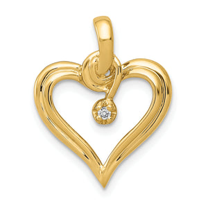 Diamond Heart Pendant in 14K Yellow Gold, 20mm (0.01 ct. tw.) - Sophia Jewelers