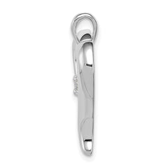 14k White Gold Holds 1-2.9mm Stone Heart Pendant Mounting (No Stone Included)