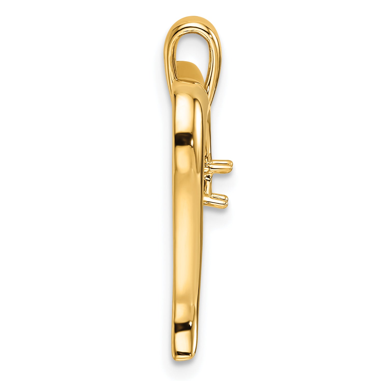 14k Holds 1-2.9mm Stone Heart Pendant Mounting (No Stone Included) Secondary image