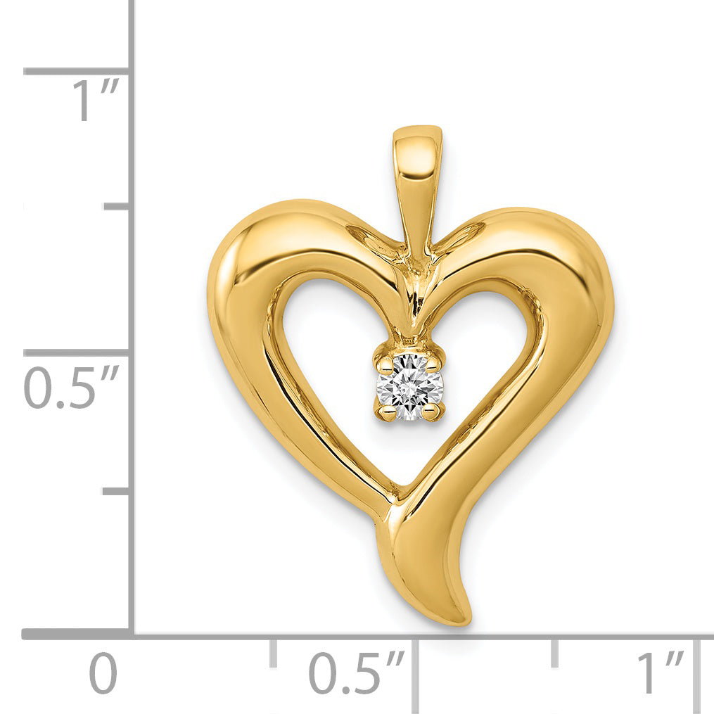 14k 1/10 carat AA Diamond Heart Pendant