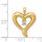14k 1/10 carat AA Diamond Heart Pendant