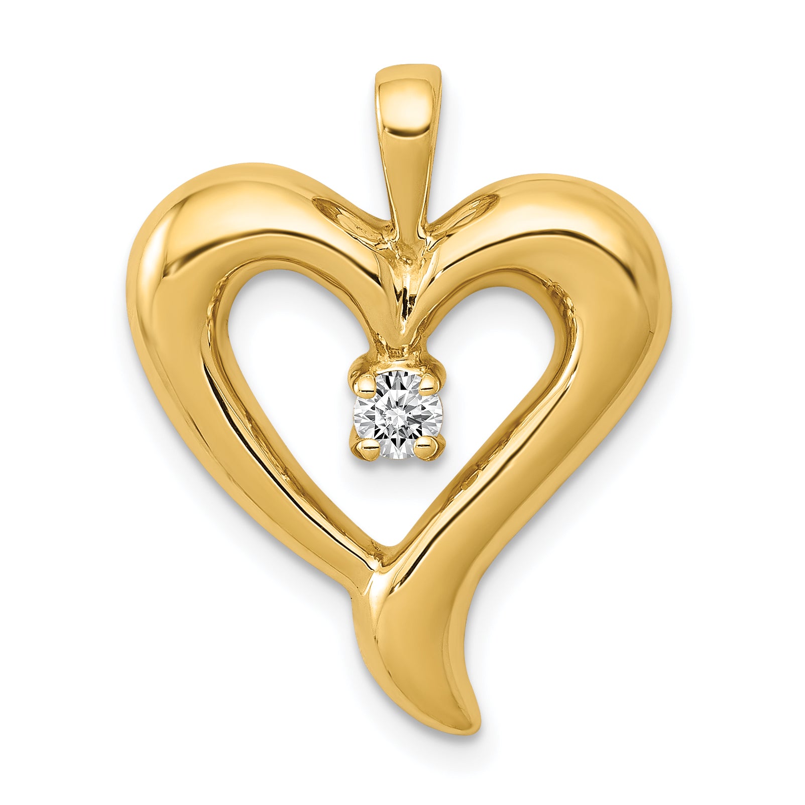 14k 1/10 carat AA Diamond Heart Pendant Main image