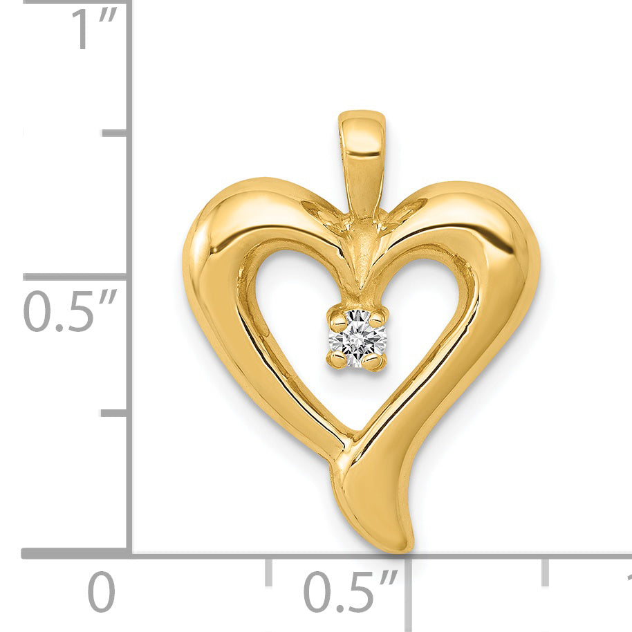 14k Holds 1-2.6mm Stone Heart Pendant Mounting (No Stone Included)