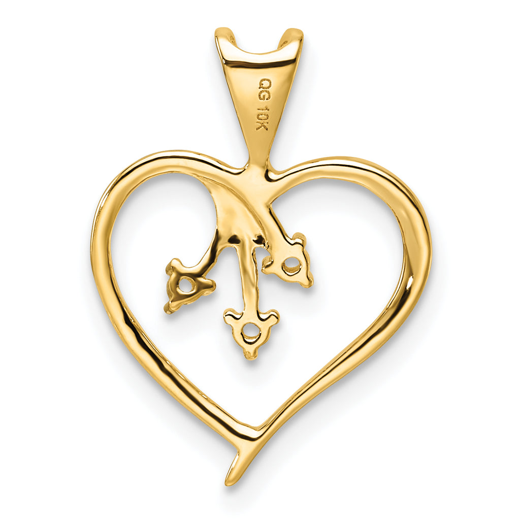 10K Heart Pendant Mounting (No Stone Included)