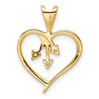 10K Heart Pendant Mounting (No Stone Included)