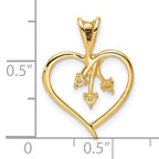 10K Heart Pendant Mounting (No Stone Included)