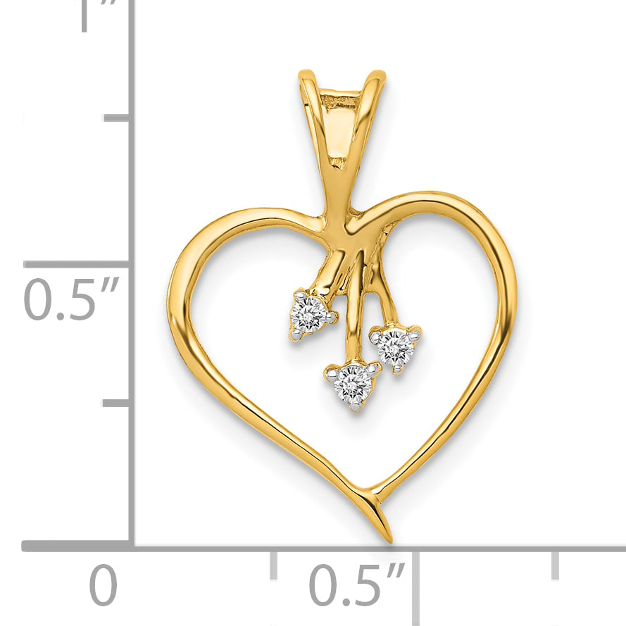 10K Diamond Heart Pendant Secondary image