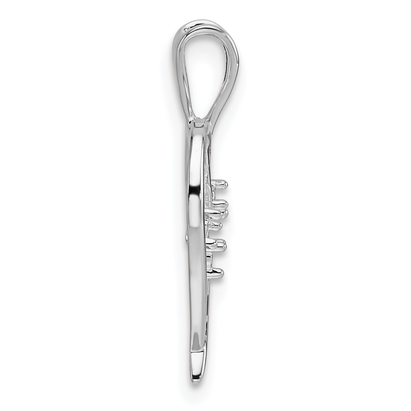 14k White Gold Holds 3-1.6mm Stones Heart Pendant Mounting (No Stone Included) Secondary image