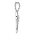 14k White Gold Holds 3-1.6mm Stones Heart Pendant Mounting (No Stone Included)