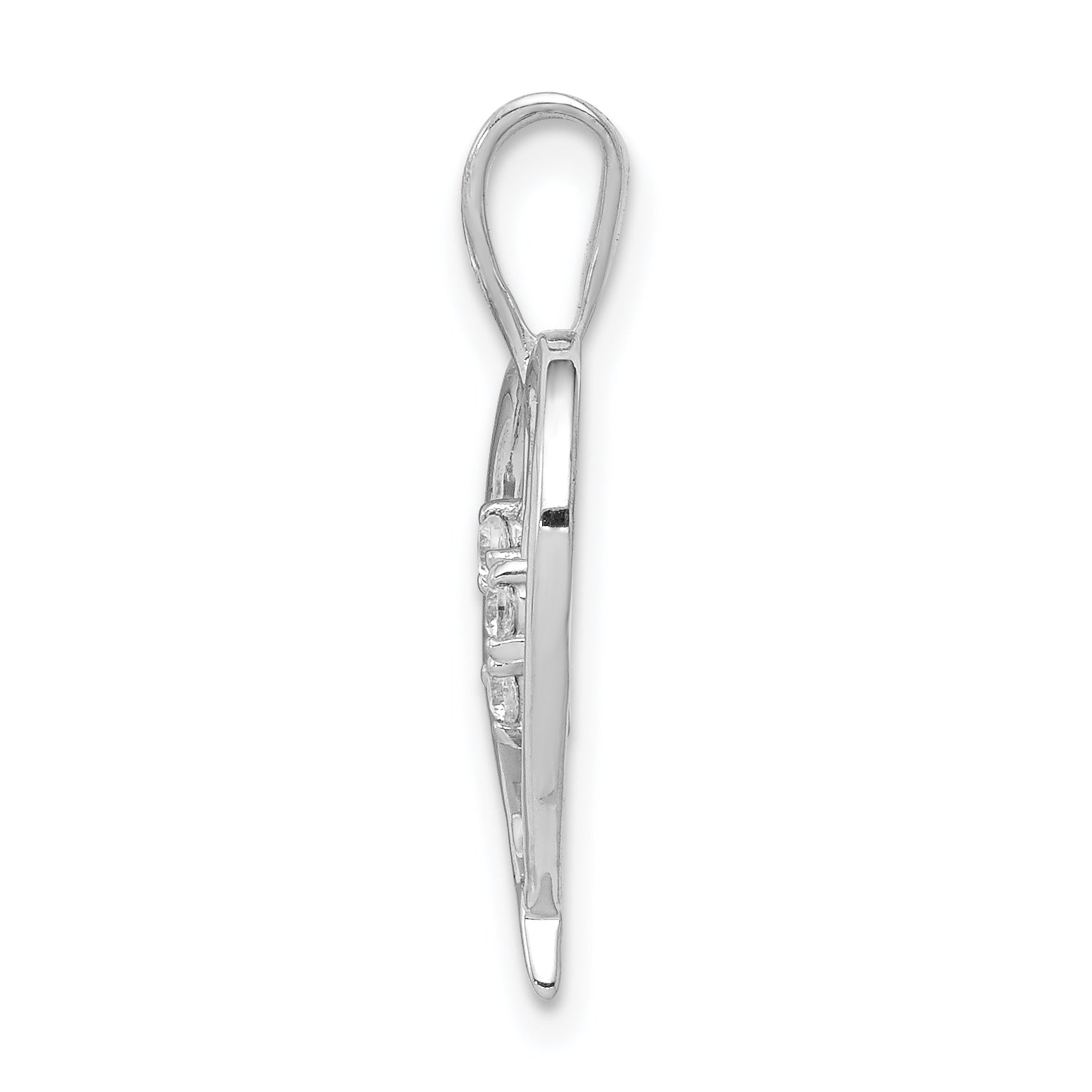 14k White Gold 1/20 carat Diamond Heart Pendant