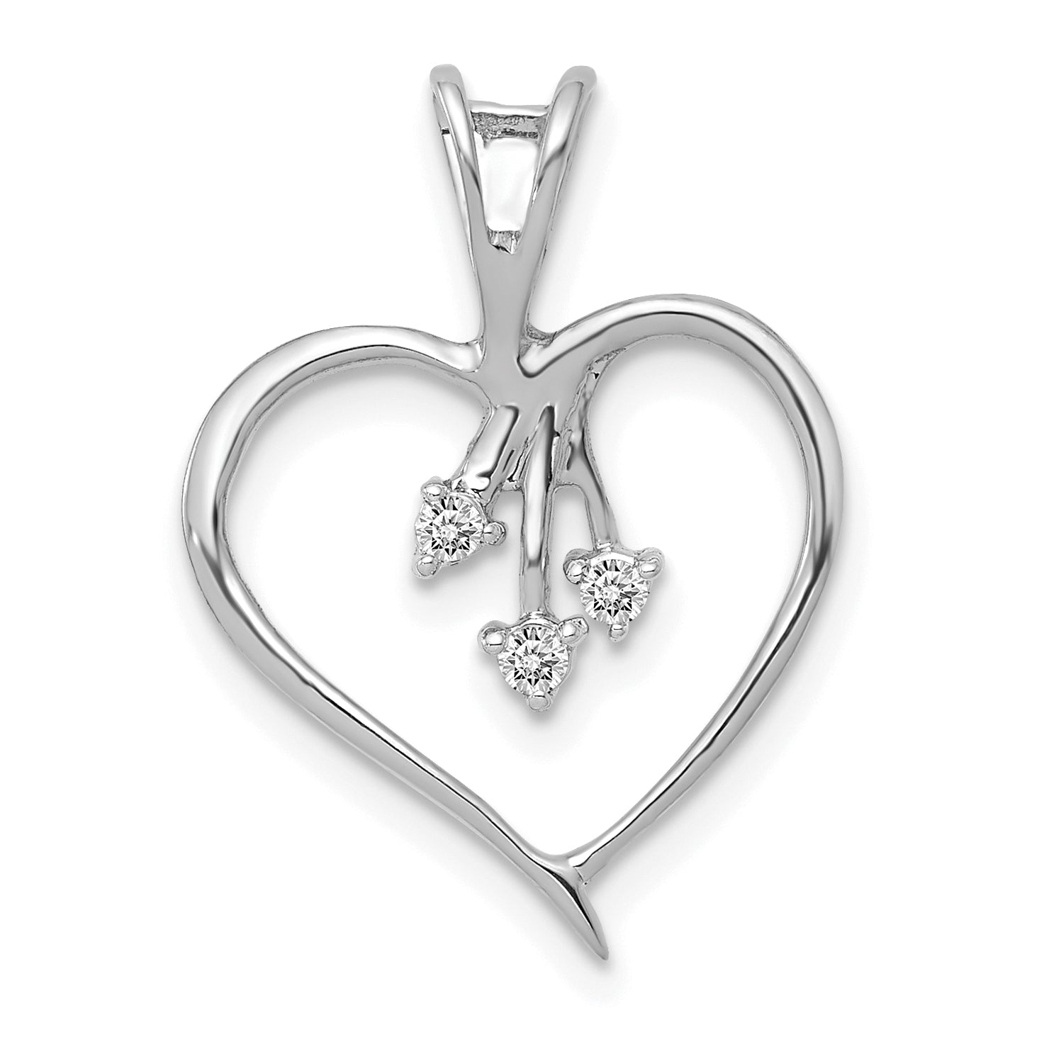 14k White Gold 1/20 carat Diamond Heart Pendant Main image