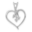 14k White Gold 1/20 carat Diamond Heart Pendant