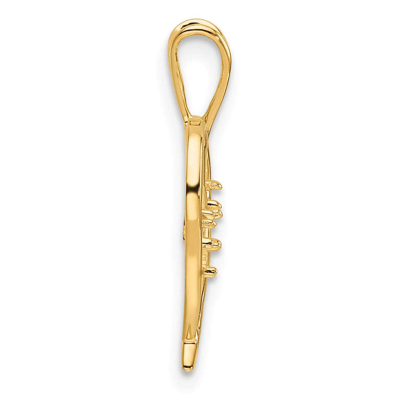 14k Holds 3-1.6mm Stones Heart Pendant Mounting (No Stone Included)