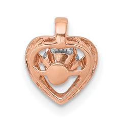 14k Rose Gold 1/4 carat Lab Grown Diamond VS/SI+ G+ Complete Vibrant Heart Pendant