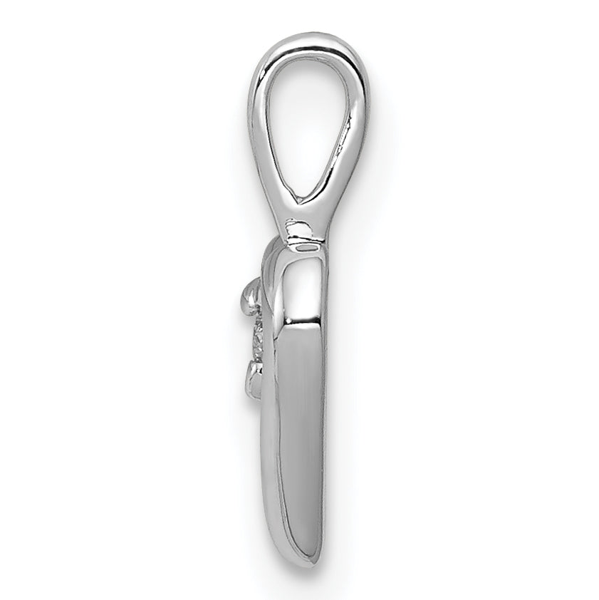14k White Gold .02 carat Diamond Heart Pendant