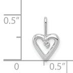14k White Gold .02 carat Diamond Heart Pendant
