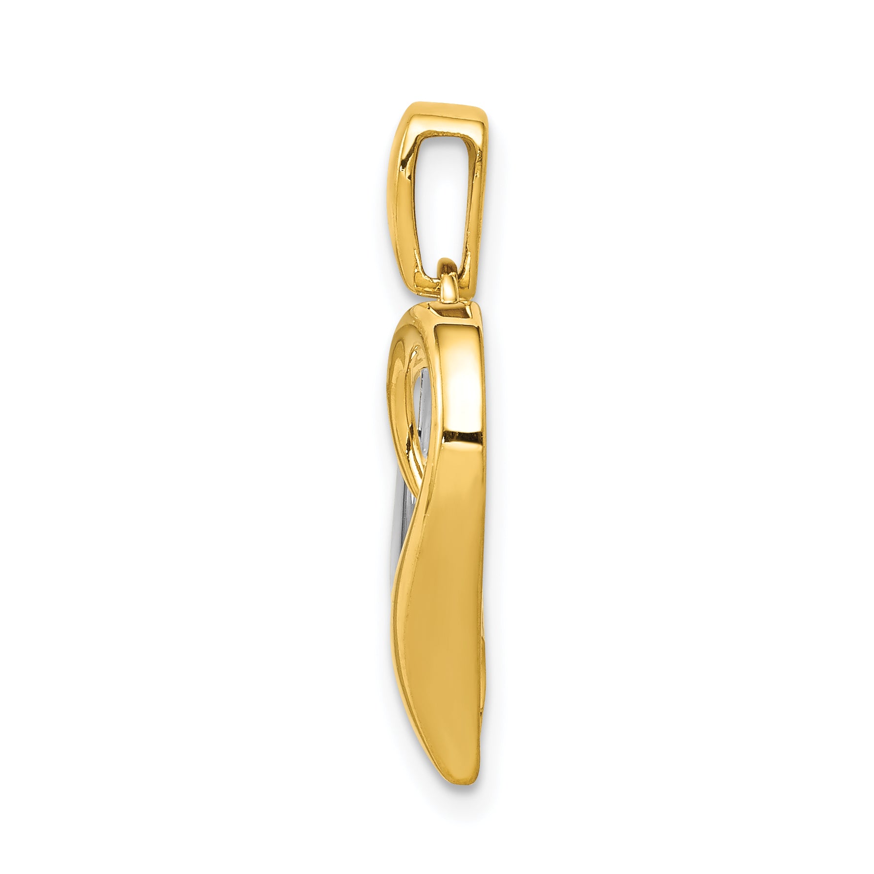 14k Two-tone 1/15 carat Diamond Heart Pendant Secondary image